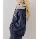 【セットアップ対応】ララメ裏起毛ファー付ジップパーカー | NICE CLAUP / OLIVE des OLIVE　OUTLET | 詳細画像5 