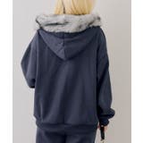 【セットアップ対応】ララメ裏起毛ファー付ジップパーカー | NICE CLAUP / OLIVE des OLIVE　OUTLET | 詳細画像6 