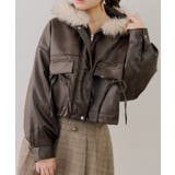 ブラウン | フードファーリボン付ブルゾン | NICE CLAUP / OLIVE des OLIVE OUTLET