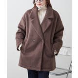 ブラウン | 【シャギー素材で上品見え】シャギーダブルテーラージャケット | RMAF NICE CLAUP / OLIVE des OLIVE