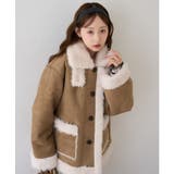 ベージュ | ムートンファースタンドミドル丈コート | RMAF NICE CLAUP / OLIVE des OLIVE