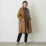 15キャメル | フェイクレザースタンドコート | NICOLE