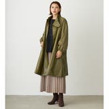 46カーキ | フェイクレザースタンドコート | NICOLE