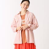 08ピンク | 初夏まで使える便利 サファリ型ストライプシャツ | NICOLE OUTLET