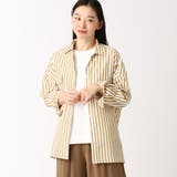 18ベージュ | 初夏まで使える便利 サファリ型ストライプシャツ | NICOLE OUTLET