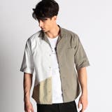 18ベージュ | パネル切り替え半袖シャツ | NICOLE