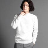 09ホワイト | ワイドリブ モックネックニット | NICOLE