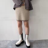 18ベージュ | ダブルジャカードスカート | NICOLE