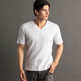 09ホワイト | ブライトテレコ VネックTシャツ | NICOLE