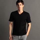 49ブラック | ブライトテレコ VネックTシャツ | NICOLE