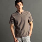 18ベージュ | ハニカムジャージー キーネックTシャツ | NICOLE