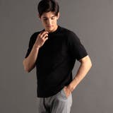 49ブラック | シャドーチェック ニットTシャツ | NICOLE