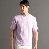 88ラベンダー | シャドーチェック ニットTシャツ | NICOLE