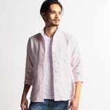 08ピンク | シアードビーチェック7分袖イタリアンカラーシャツ | NICOLE