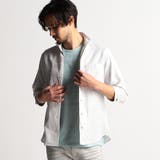 19ライトグレー | シアードビーチェック7分袖イタリアンカラーシャツ | NICOLE