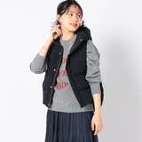 67ネイビー | 撥水フード付きダウンベスト | NICOLE