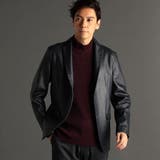 67ネイビー | シープレザー テーラードジャケット | NICOLE