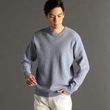 64サックス | ハニカムジャカード クルーネックニット | NICOLE