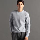 66ブルーグレー | ハニカムジャカード クルーネックニット | NICOLE