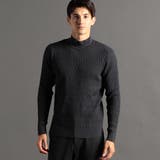 39チャコールグレー | ジオメトリックリブ モックネックニット | NICOLE