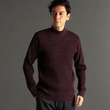 80パープル | ジオメトリックリブ モックネックニット | NICOLE