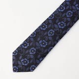 67ネイビー | フラワー ジャカードネクタイ | NICOLE