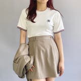 28オフホワイト | クロップド リブTシャツ／ワンポイント刺繍 | NICOLE