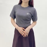 39チャコールグレー | クロップド リブTシャツ／ワンポイント刺繍 | NICOLE