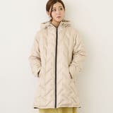 18ベージュ | エンボス加工 シームレスダウン ロングコート／タフタ | NICOLE