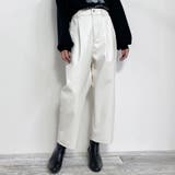 28オフホワイト | フェイクレザーサルエル パンツ | NICOLE