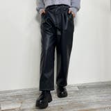 49ブラック | フェイクレザーサルエル パンツ | NICOLE