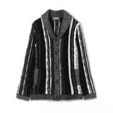 【RIELABO】3Dランダムストライプジャカード ショールカラーカーディガン | NICOLE | 詳細画像10