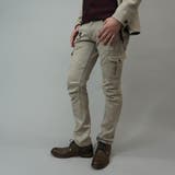 19ライトグレー | ムラプリントスウェードポンチ多ポケットカーゴ | NICOLE