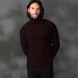 07ボルドー | 【WEB限定】７ＧＧ ヘリンボーンタートルネックニット | NICOLE