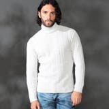 09ホワイト | 【WEB限定】７ＧＧ ヘリンボーンタートルネックニット | NICOLE