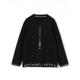 49ブラック | ダンボールニットロゴプリントクルーネックプルオーバー | NICOLE