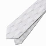 19ライトグレー | ダイヤ/千鳥 リバーシブルネクタイ | NICOLE