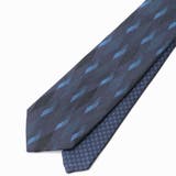 67ネイビー | ダイヤ/千鳥 リバーシブルネクタイ | NICOLE
