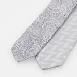 19ライトグレー | ジャカード4面ネクタイ | NICOLE