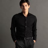 49ブラック | シャイニーツイル カッタウェイカラーシャツ | NICOLE