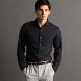 67ネイビー | シャイニーツイル カッタウェイカラーシャツ | NICOLE