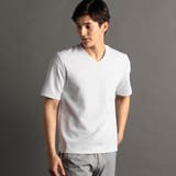 19ライトグレー | タックボーダー VネックTシャツ | NICOLE