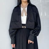 49ブラック | フラットカラーショートジャケット | NICOLE