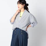 09ホワイト | 【ROYAL NAVY】バンドカラーストライプシャツ | NICOLE