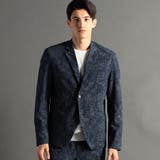 67ネイビー | デニムプリント セットアップジャケット | NICOLE