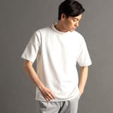 09ホワイト | メランジジャカード モックネックTシャツ | NICOLE