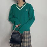 40グリーン | ラインケーブルニットプルオーバー | NICOLE