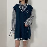 配色ケーブルニットベスト | NICOLE | 詳細画像1 