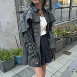 49ブラック | チェックフリルチュニック | NICOLE