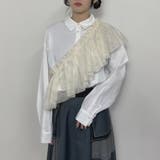 28オフホワイト | WEB限定チュールマルチウェイブラウス | NICOLE